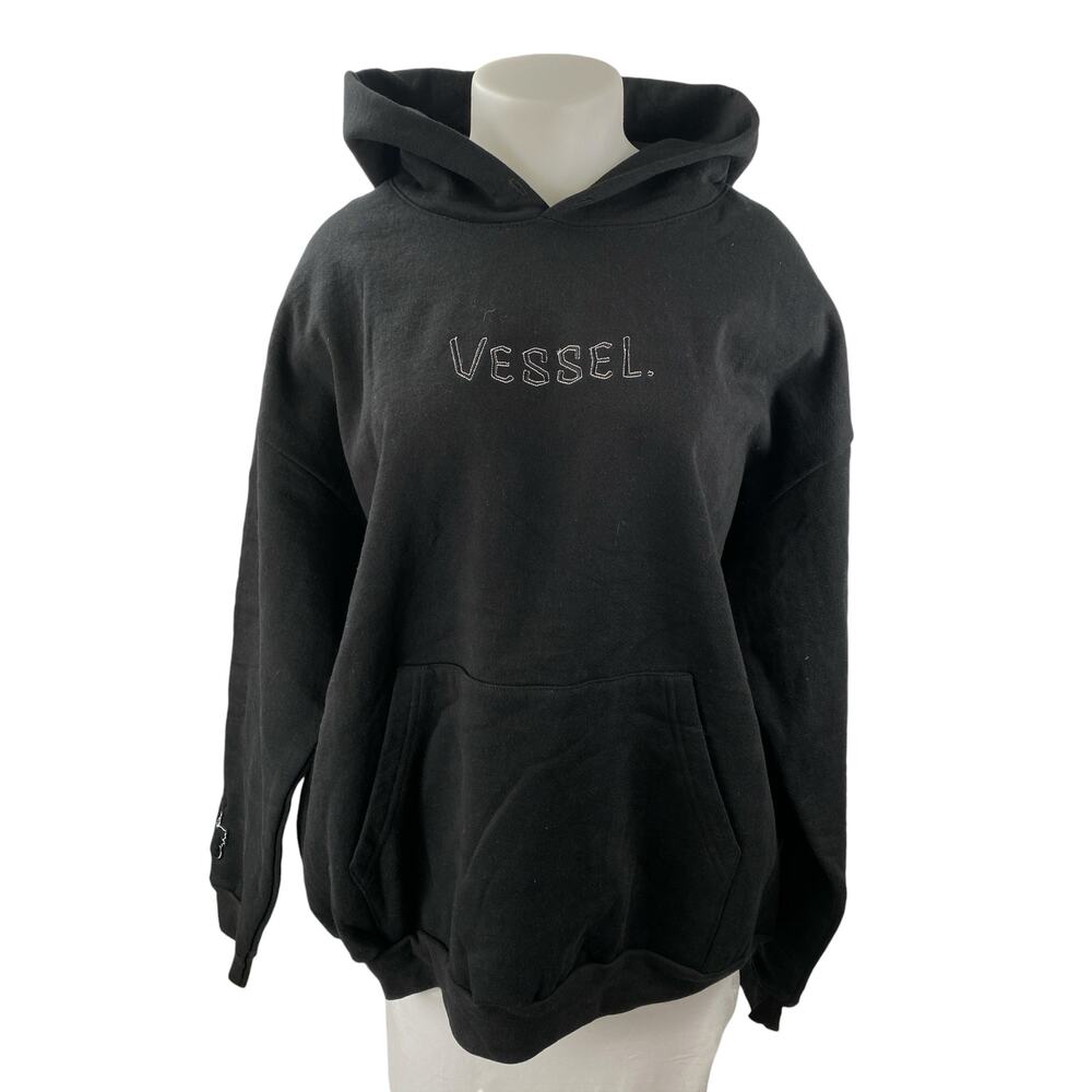 Vessel Women's Black Hoodie Hooded Logo Long Sleeve Sweatshirt Top Size XXXL